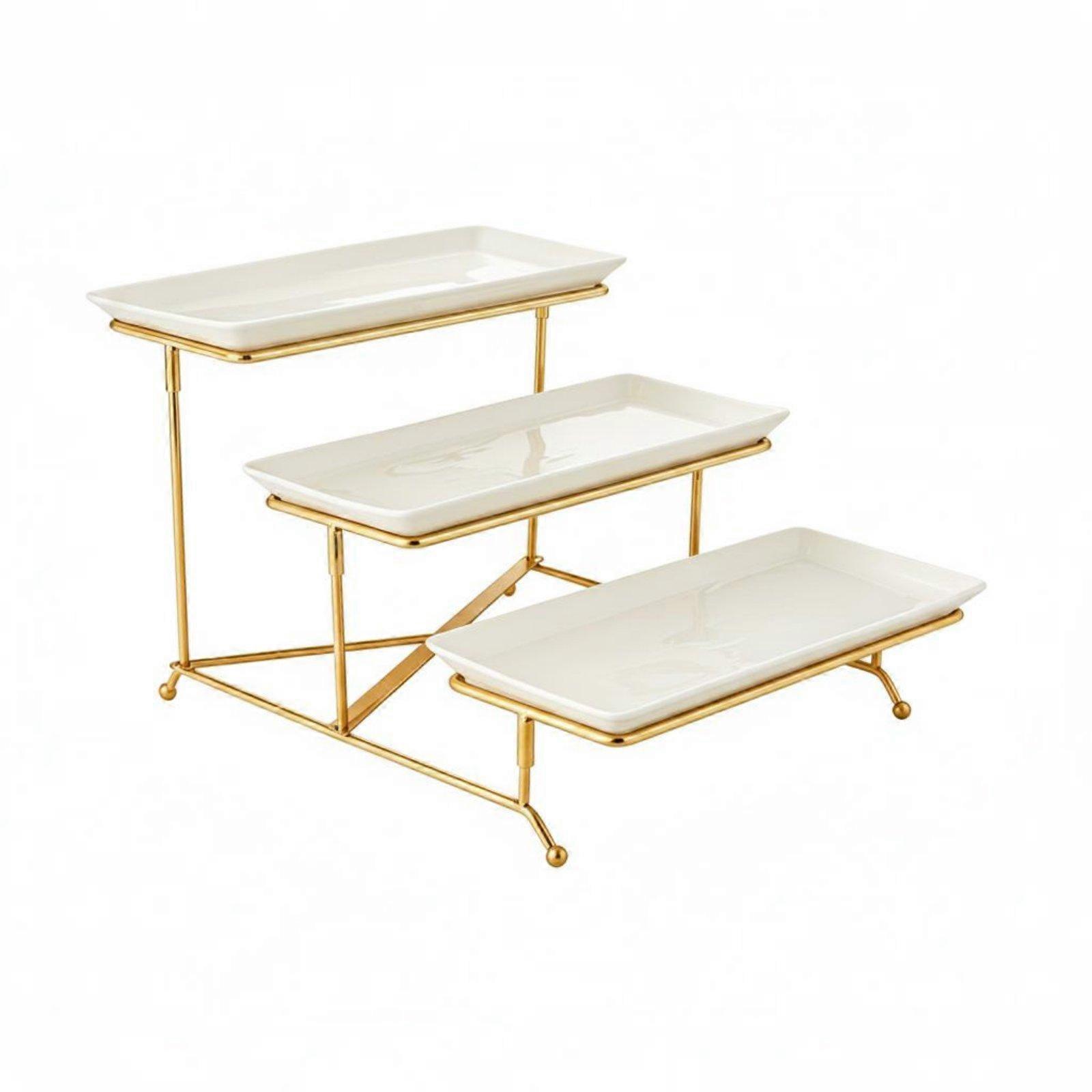 3 Layer Dessert Stand Afternoon Tea 3 layer Stand Space-Saving Servingware for