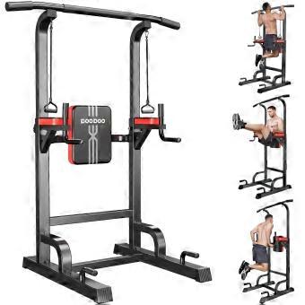 Pull Up Bar Power Tower Dip Station, multifunctionele verstelbare hoogte fitnessapparatuur voor thuis