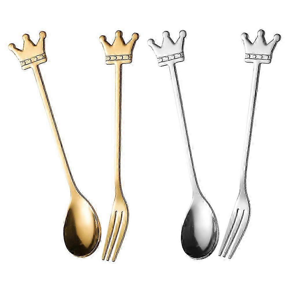 4-Piece Crown Design Stainless Cutlery