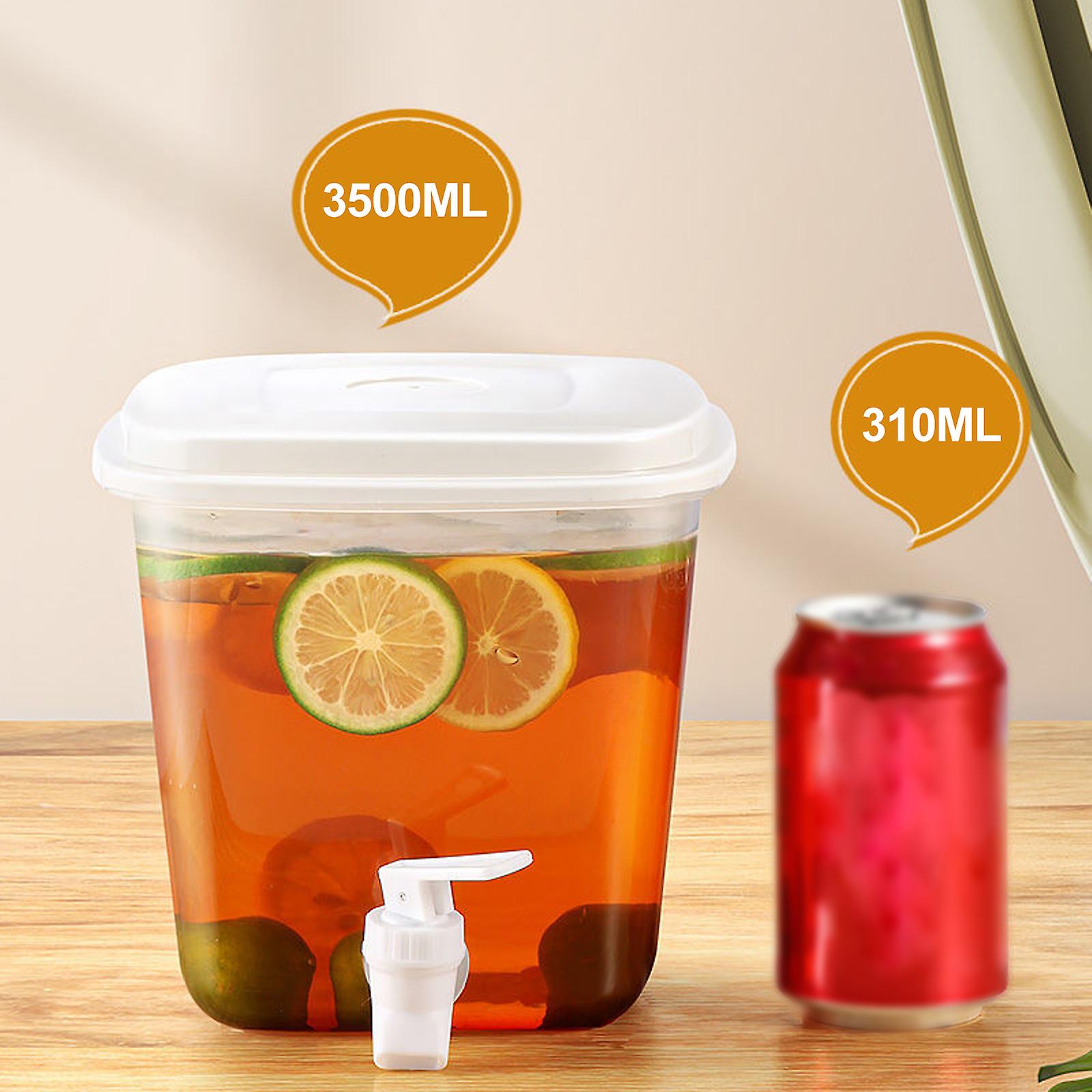 Kitchen Lemonade Container Juice Refrigerator Dispenser Beverage Kettle With Faucet Large Capacity 3.5l