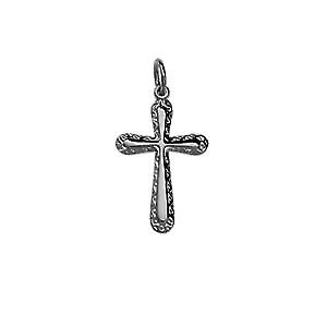 Silver 21x15mm plain with embossed border Cross