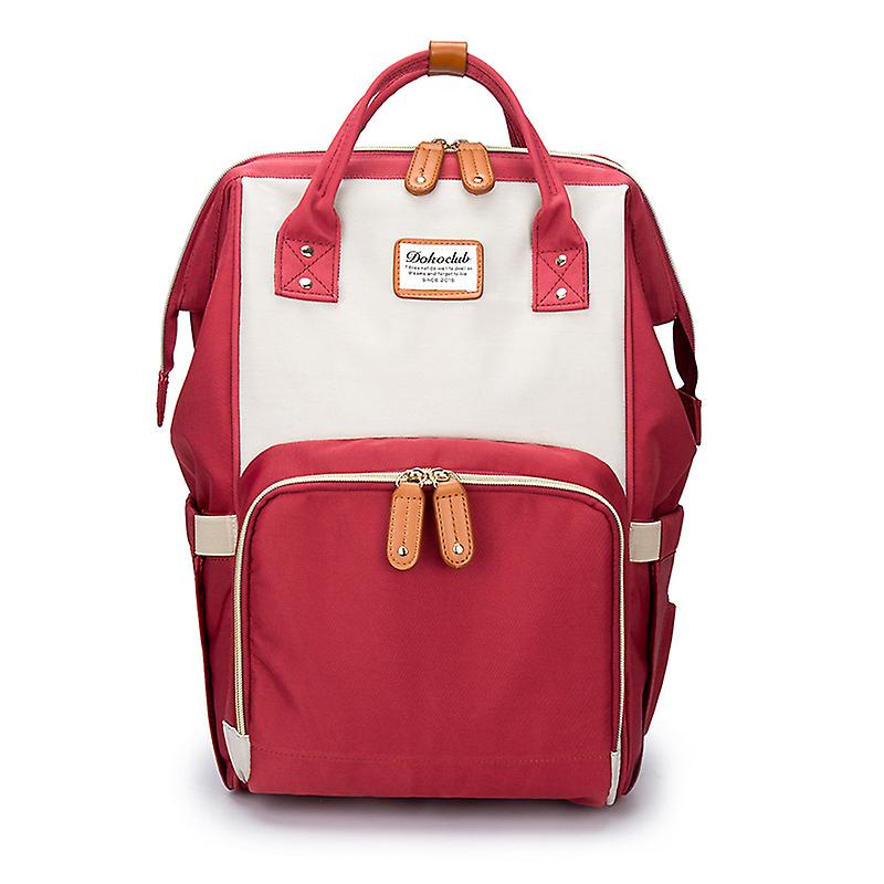 Color Blocking Diaper Bag Large Capacity Backpack Mummy Bag Style08