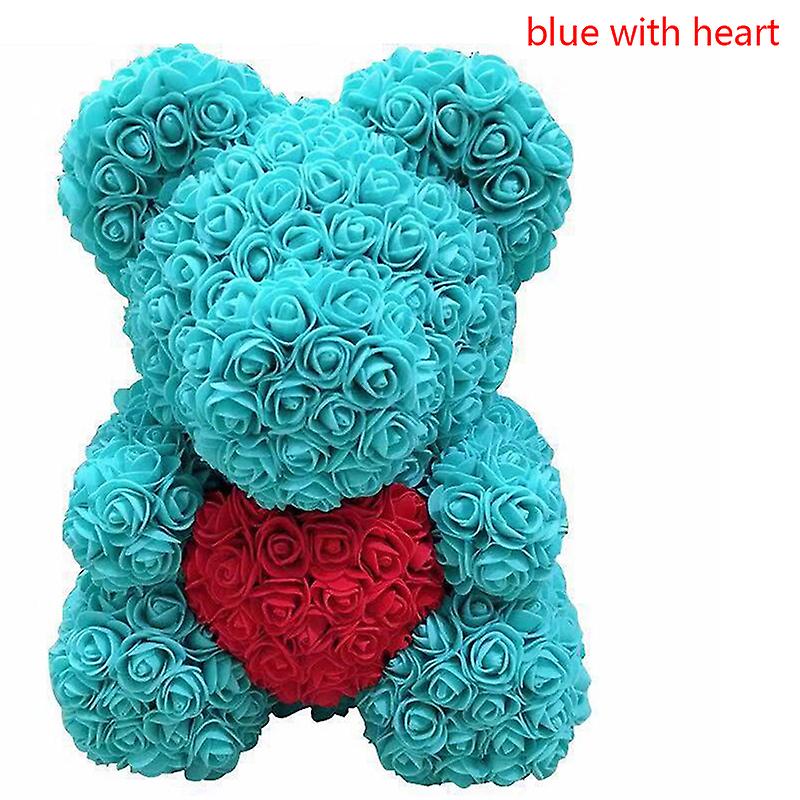 2022 40cmteddy Bear Rose Heart Teddy Bear Artificial Flower Valentine's Day Gift