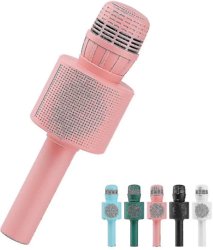 Micrófono inalámbrico Bluetooth de karaoke blanco para niños, karaoke de mano