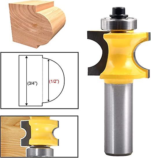 1/2'' Round Shank Router Bit, 1/2" Diameter Half Round Blade, for Woodworking Tools