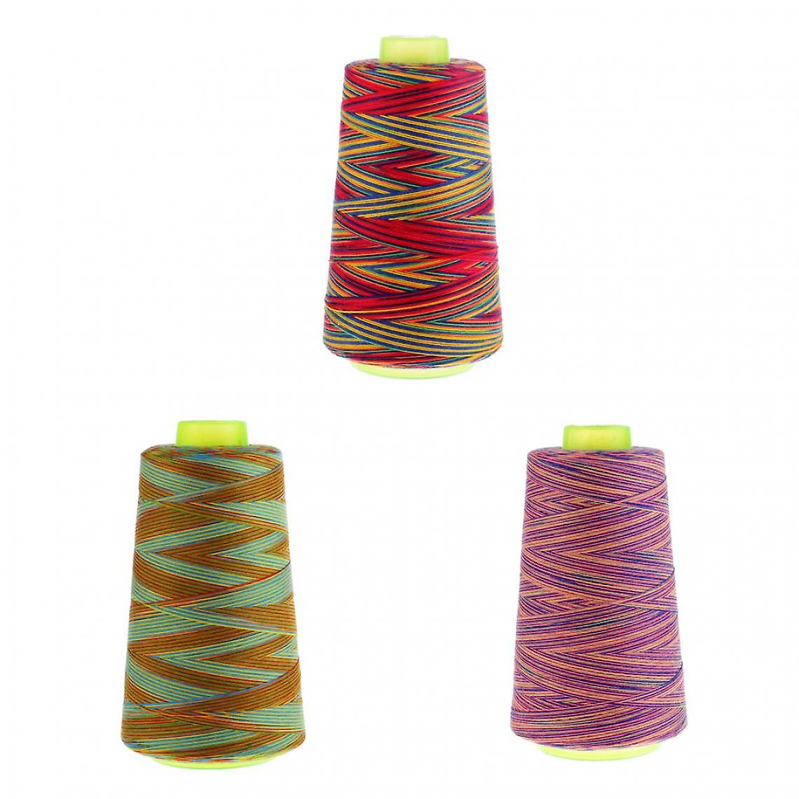 3x spoel 40s/2 regenboog polyester naaimachine all purpose naaigaren