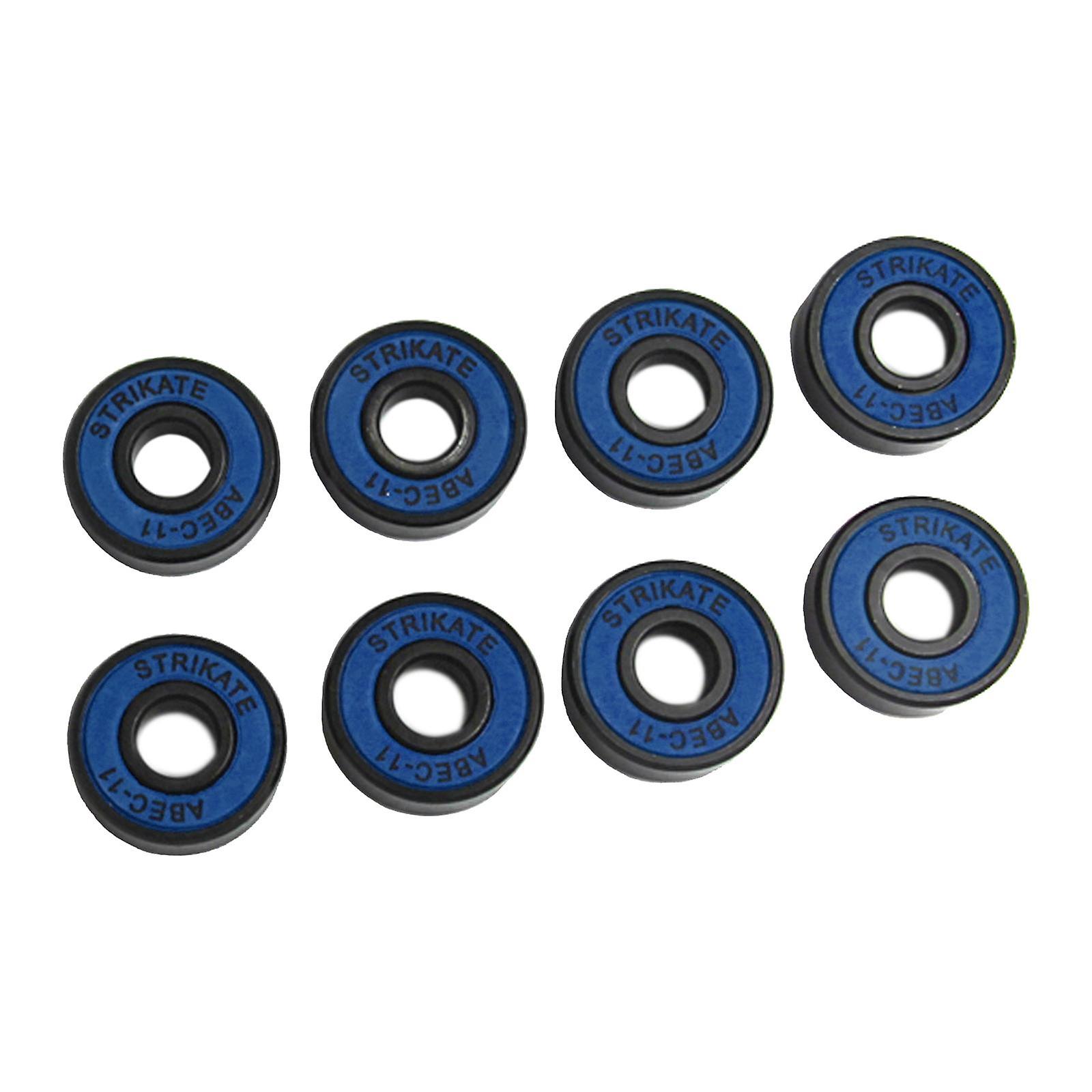 8Pcs Skateboard Bearings 8mm Precision Size ABEC-11 for Longboard Blue