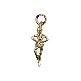 9ct Gold 22x10mm Ballet Dancer Pendant or Charm