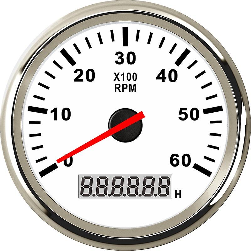 85mm Car Boat Tacho Sensor Marine Tacho Meter With Lcd Hourmeter 3000 4000 6000 8000 Rpm Boat Tachometer 12v/24v Red Backlight