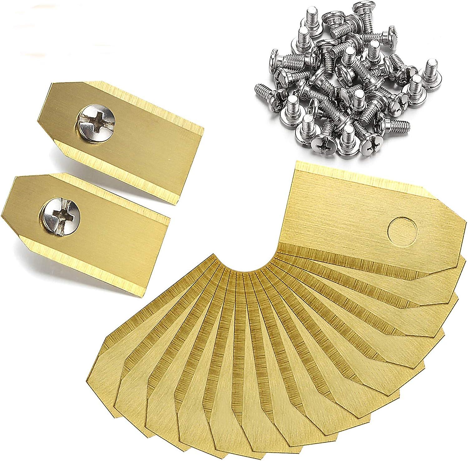 45pcs Titanium Knife Blades, Robot Lawn Mower Knife Compatible With All Husqvarna Automower Robot Lawn Mower Screws,35*18*0.75mm