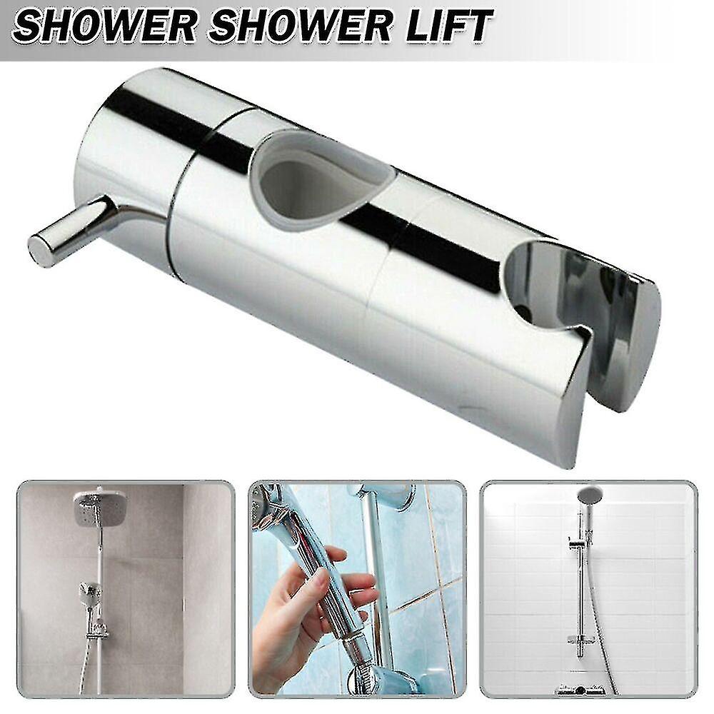 Adjustable Strong Chrome Shower Head Riser Rail Clamp Bracket Holder