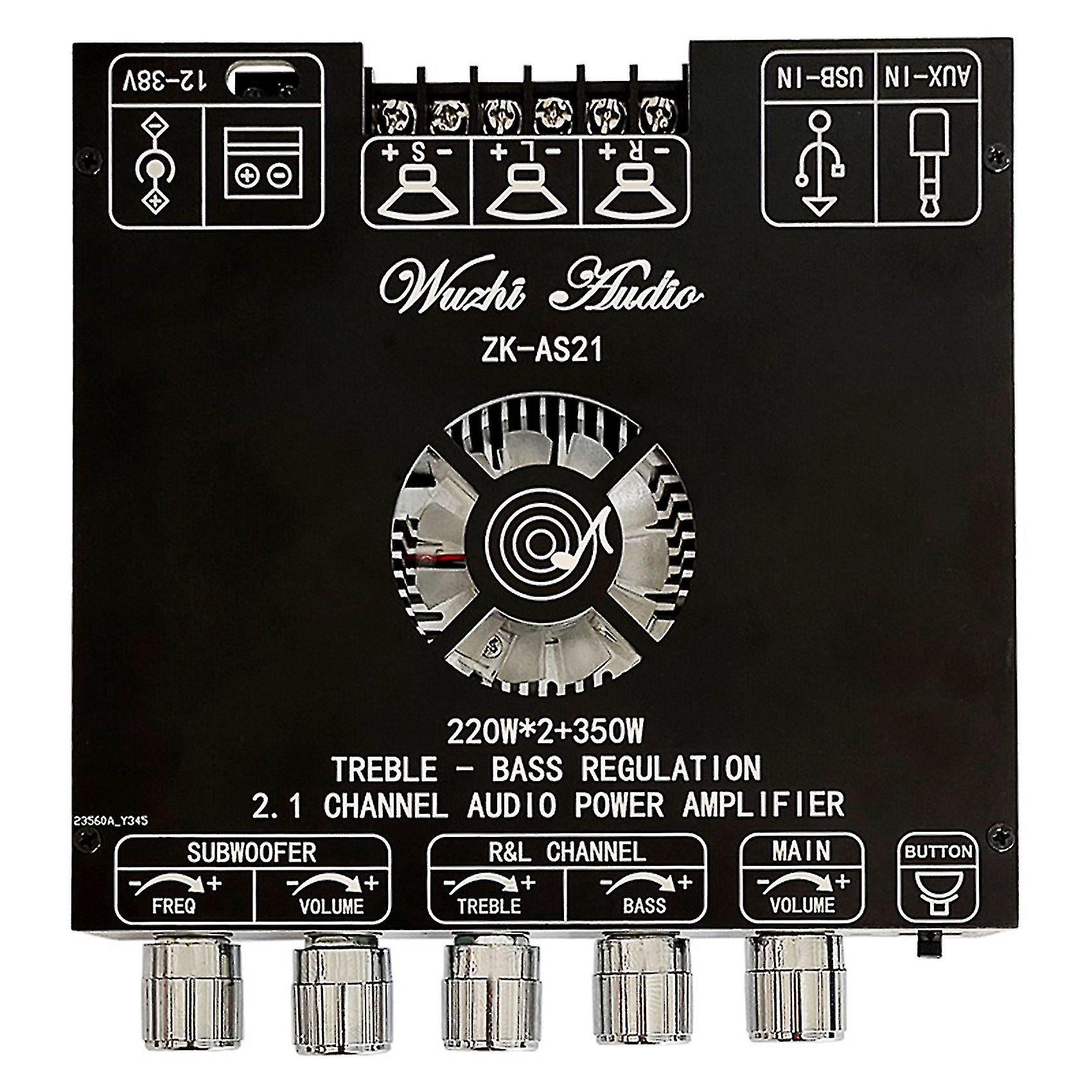 Tpa3251d2 Bluetooth 5.0 2.1 Channel Audio Stereo Subwoofer Amplifier Board 220wx2+350w Treble Low T