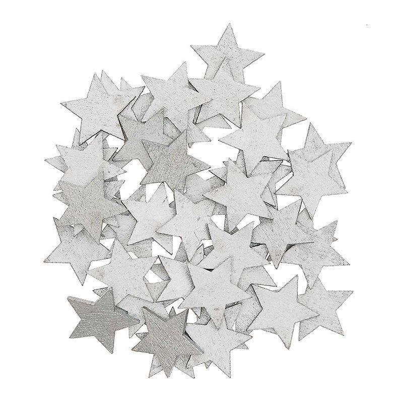 Silver wooden star confetti