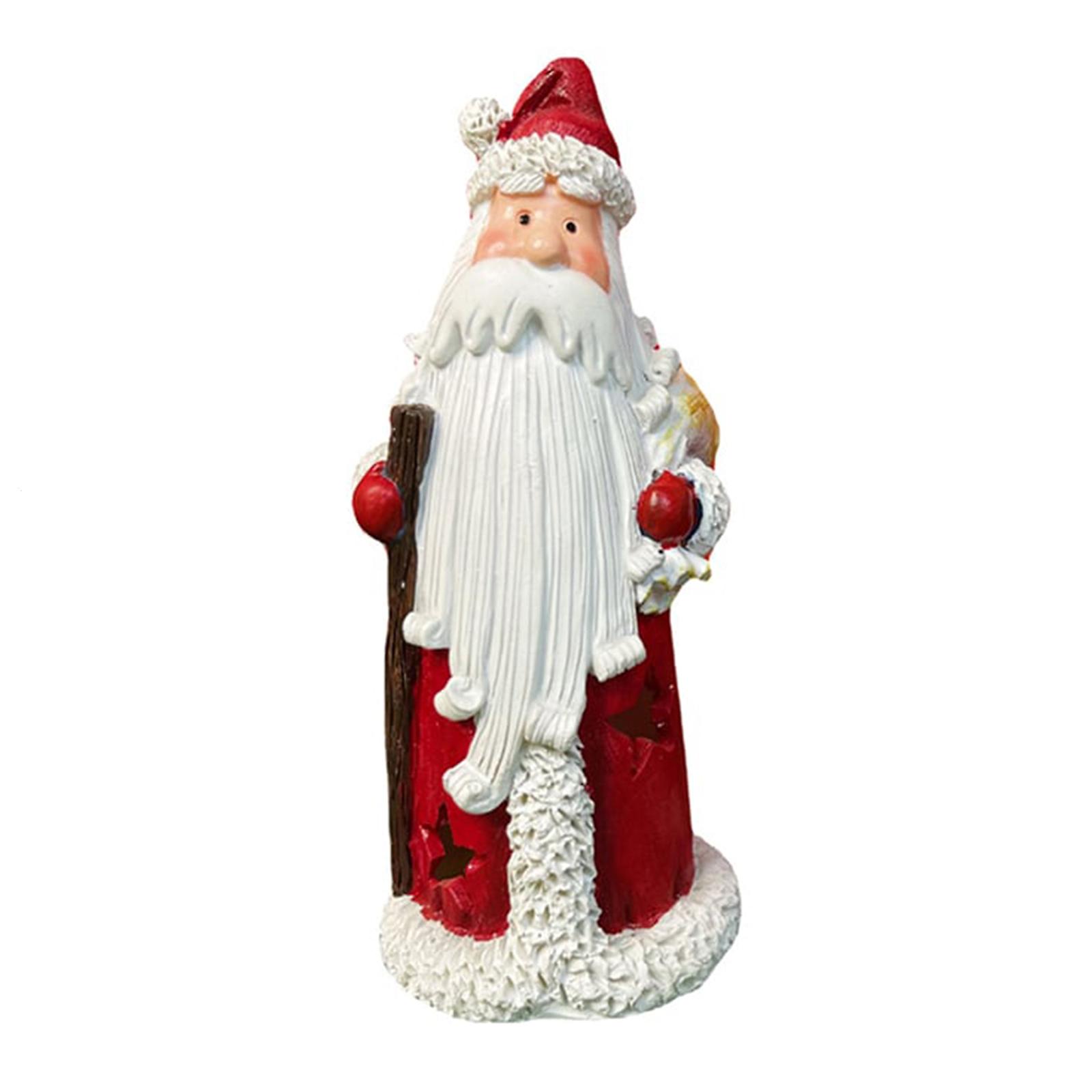 Handmade resin Santa Claus statue with lighting