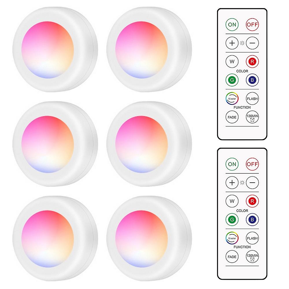 LEDs Puck Light Cabinet Lighting with Remote 16RGB Closet Light 10 Dimmer Timer Function Wirelessly