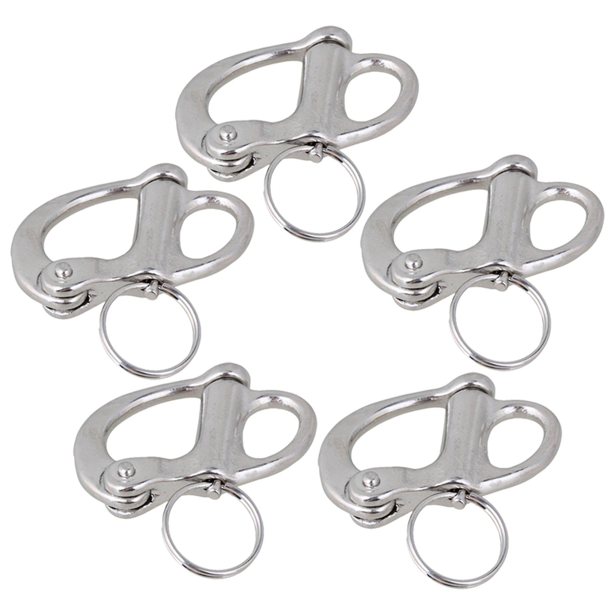 Lifting Hooks, Clamps Shackles 5pcs 304 Stainless 3.5cm Rigging Sailing Fixed Bail Snap Shackle Hard Silver Ppm-1995