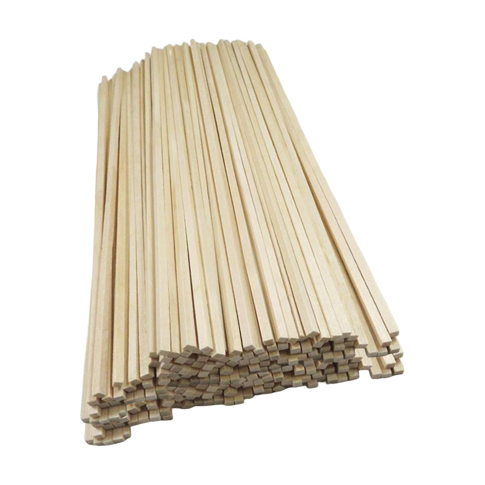 50Pcs Unfinished Wood Sticks for Crafts Airplane Model Making Model Building 400x2x2mm