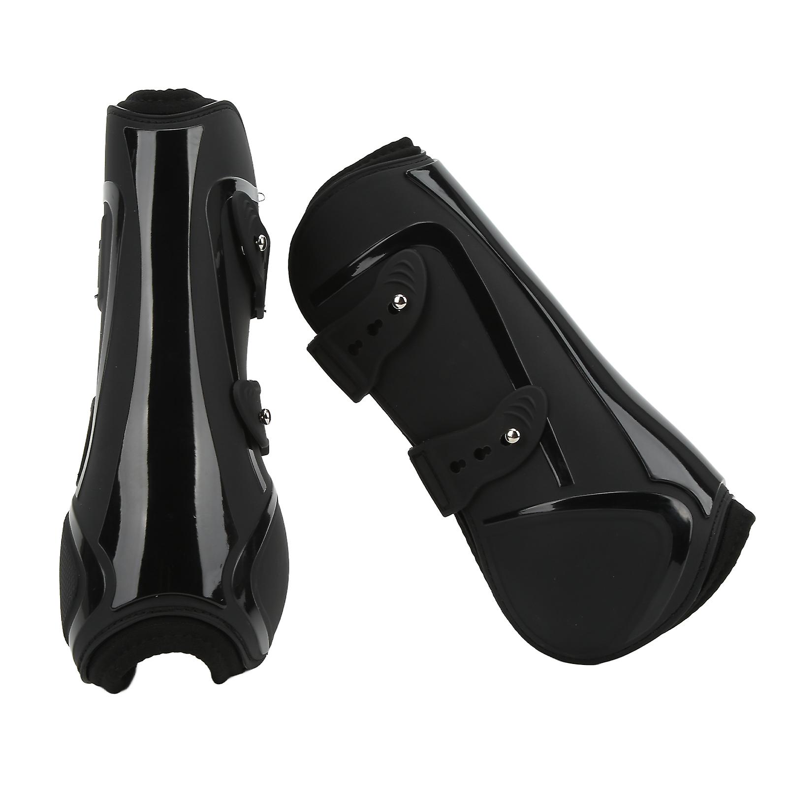 Protective gaiters for horses, PU shell, elastic neoprene, secure leg protector for tendons and blood vessels, black front legs, size M