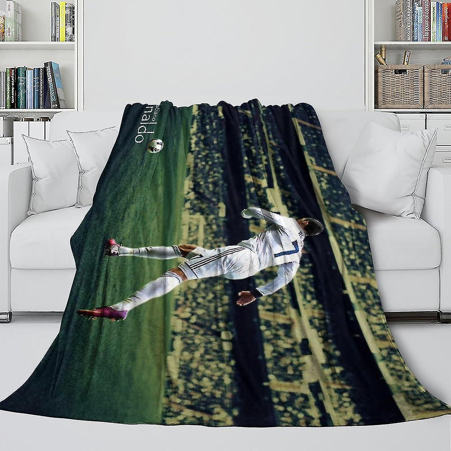 Ronaldo 3d Printed Trendy Blanket - Football Warm Soft Blanket To Snuggled Up Watching Tv - Anti-pilling Blanket For Various Uses To Sofa Bed Decor-qa