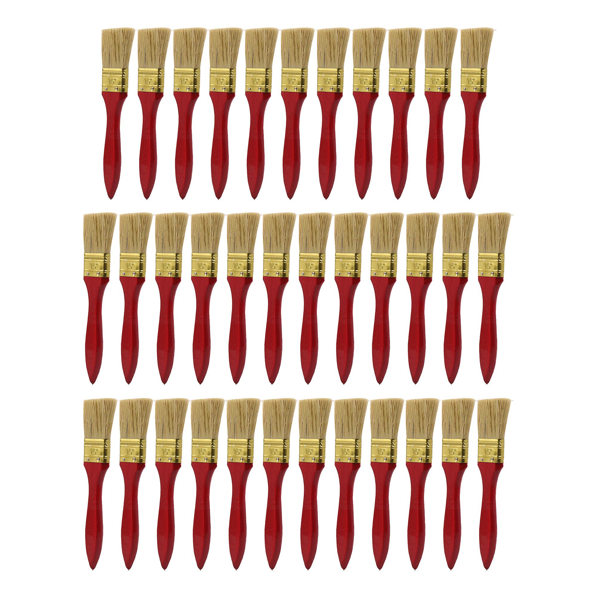 35 Pcs Thick Mahogany Handle Paint Brush for Painting Tools 1.5 Inch Width