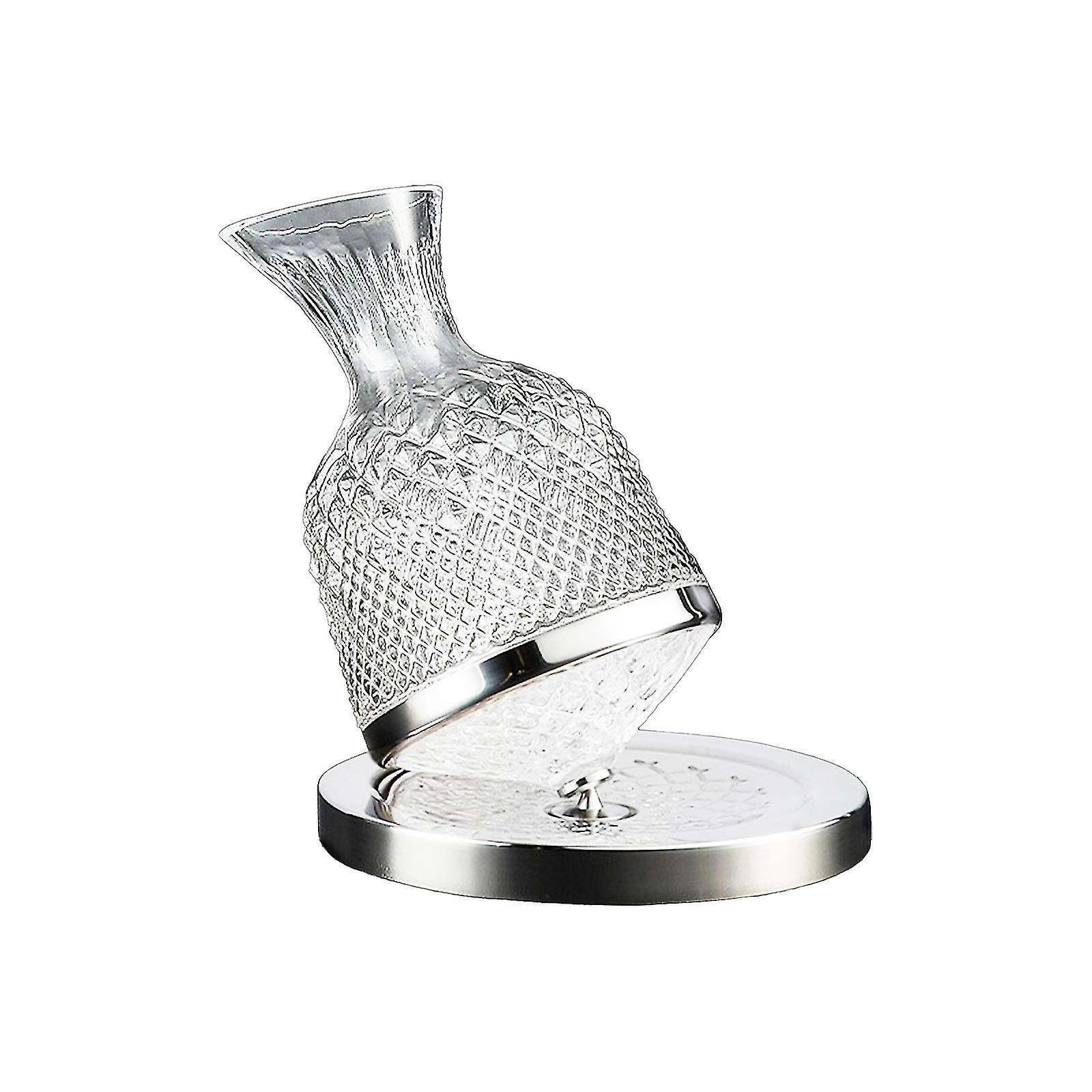 Crystal Glass Top Rotary Decanter Drinking Utensil Luxurious Stylish 20 X 20 X 21cm For Home Bar Decor Cup Creative Tool