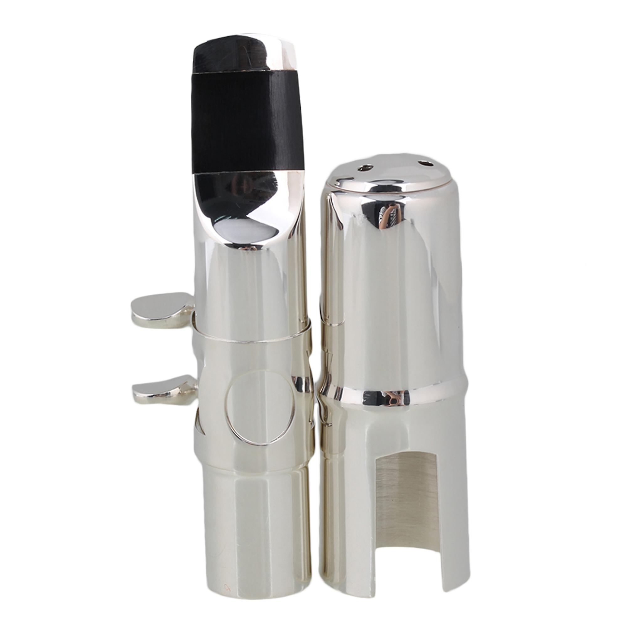#7 Silver Sax Mouthpiece Set for E-flat Alto Saxophone Nickel-plated