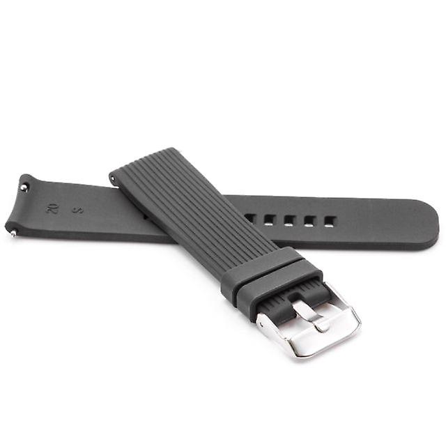 Replacement silicone strap with grooved for Samsung Galaxy Watch 42mm size S black