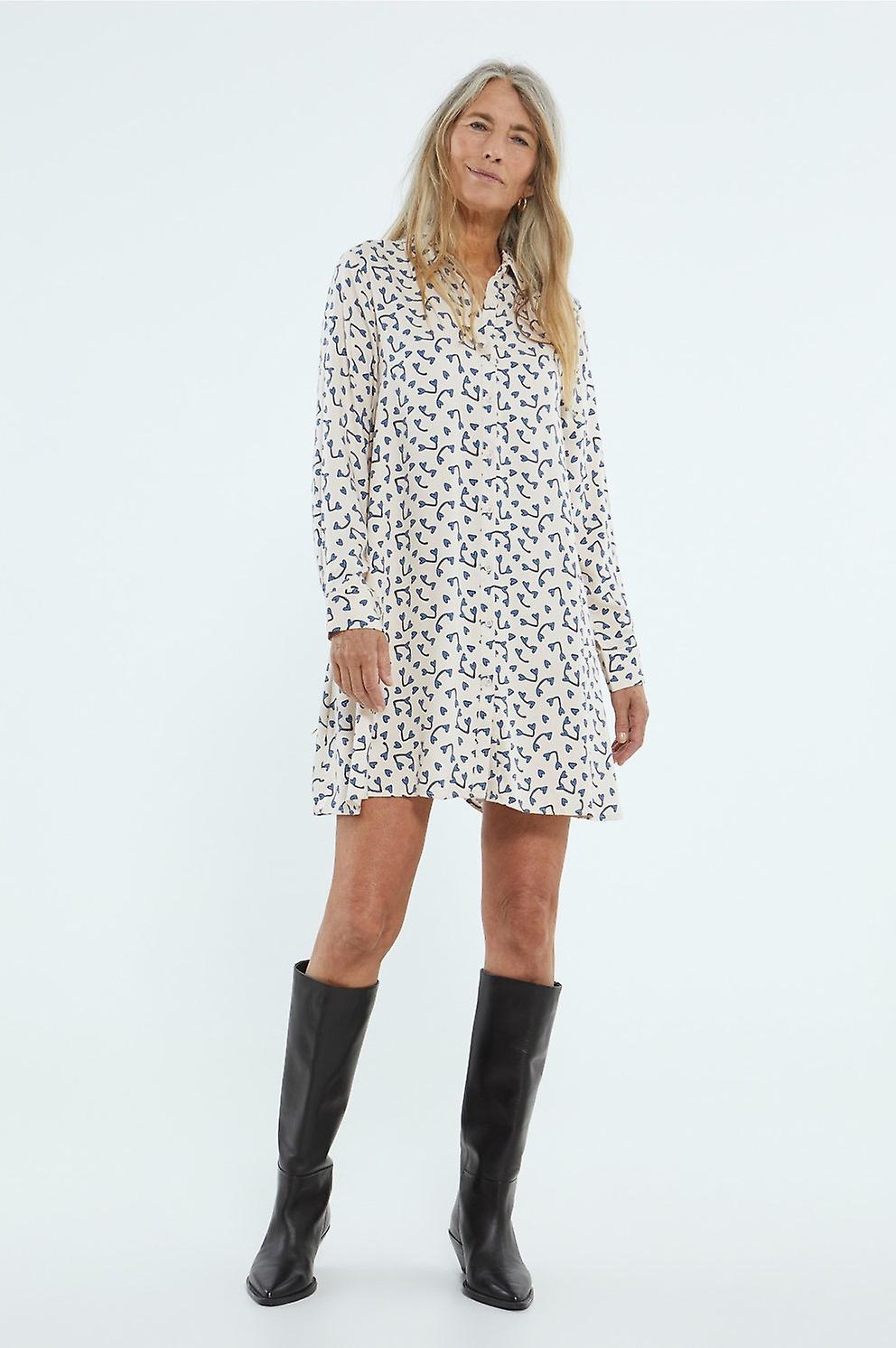 Compania Fantastica Short shirt dress with heart print