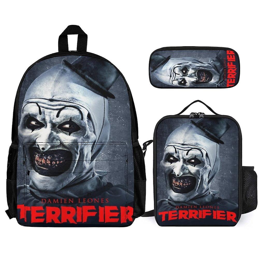 Terrifier 3Pcs Backpacks Sets with Lunch Bag And Pencil Case