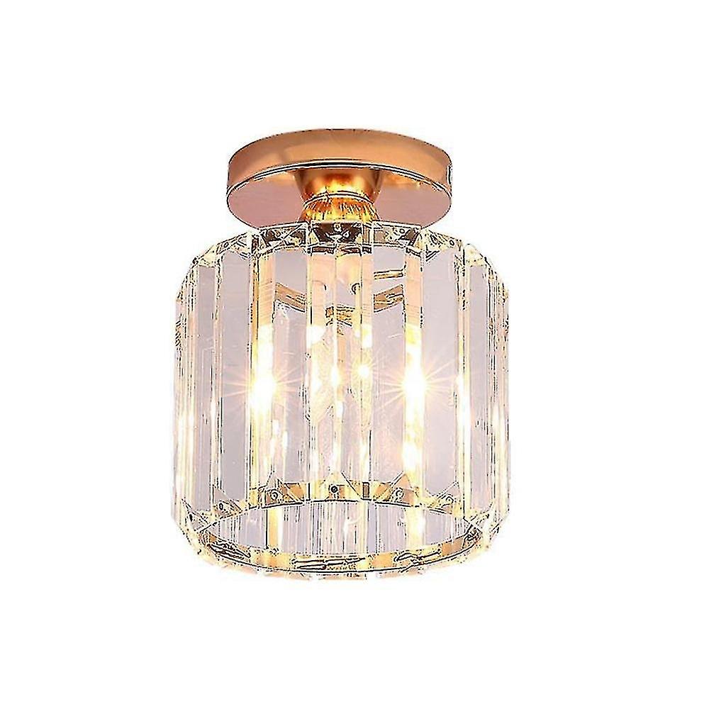 Modern creative cylindrical crystal ceiling lamp (without bulb)