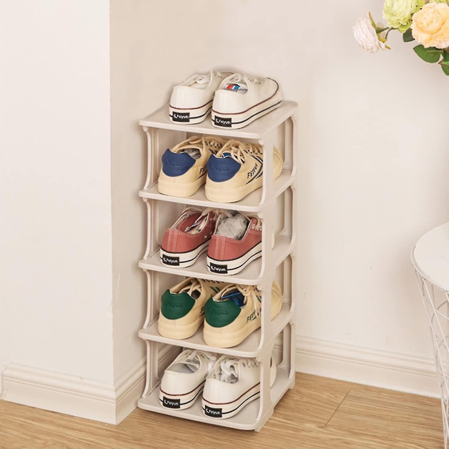 Shoe Rack, Narrow Shoe Tower, Space-saving Shoe Rack 4 Compartments Storage Rack, Shoe Storage, Comp
