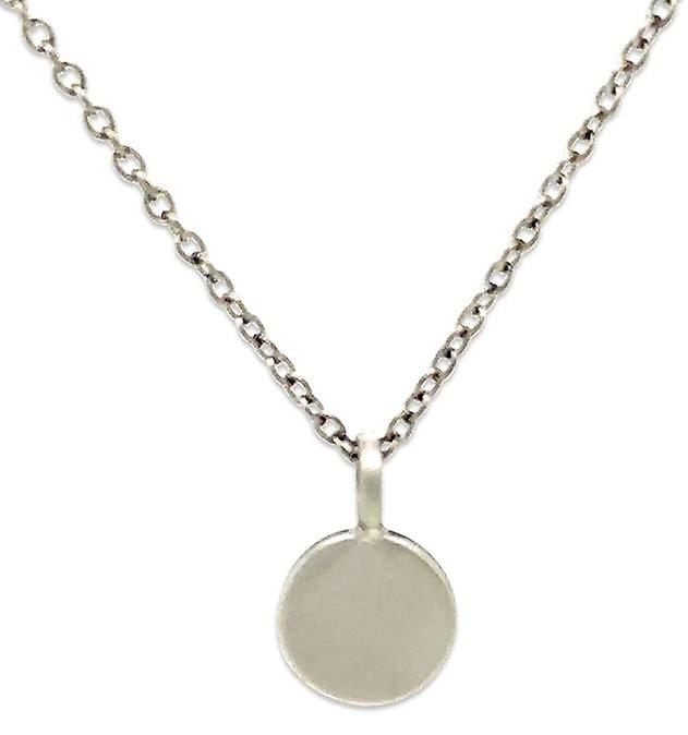 Ti2 Titanium Small Circular Plain Disc Pendant - Silver