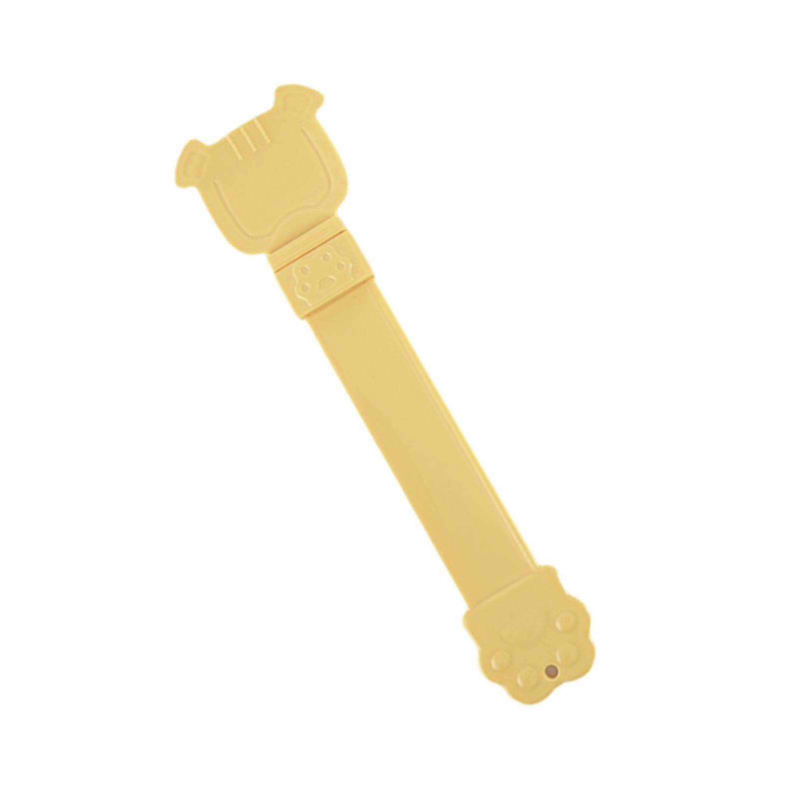 Cat Strip Squeeze Spoon Bärbar katt Stripe Snack Squeezer för mellanmål Utfodring gul