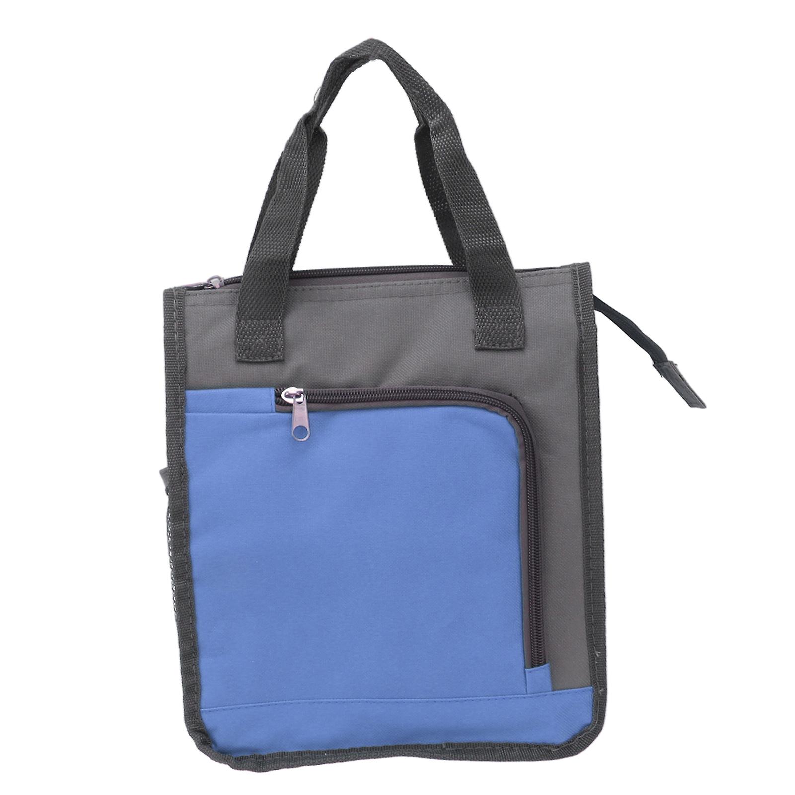 Insulated Refrigerated Bag Widened Handle Insulated Reusable Grocery Bag for Work Travel Hiking Food Delivery Blue 