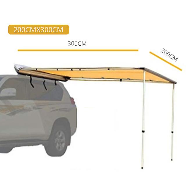 Sunnday Retractable 6.5x9.8ft Car Camper Awning With 9.8'wx6.5'l Side Extension, Overlanding Tent For Suv Truck, Khaki