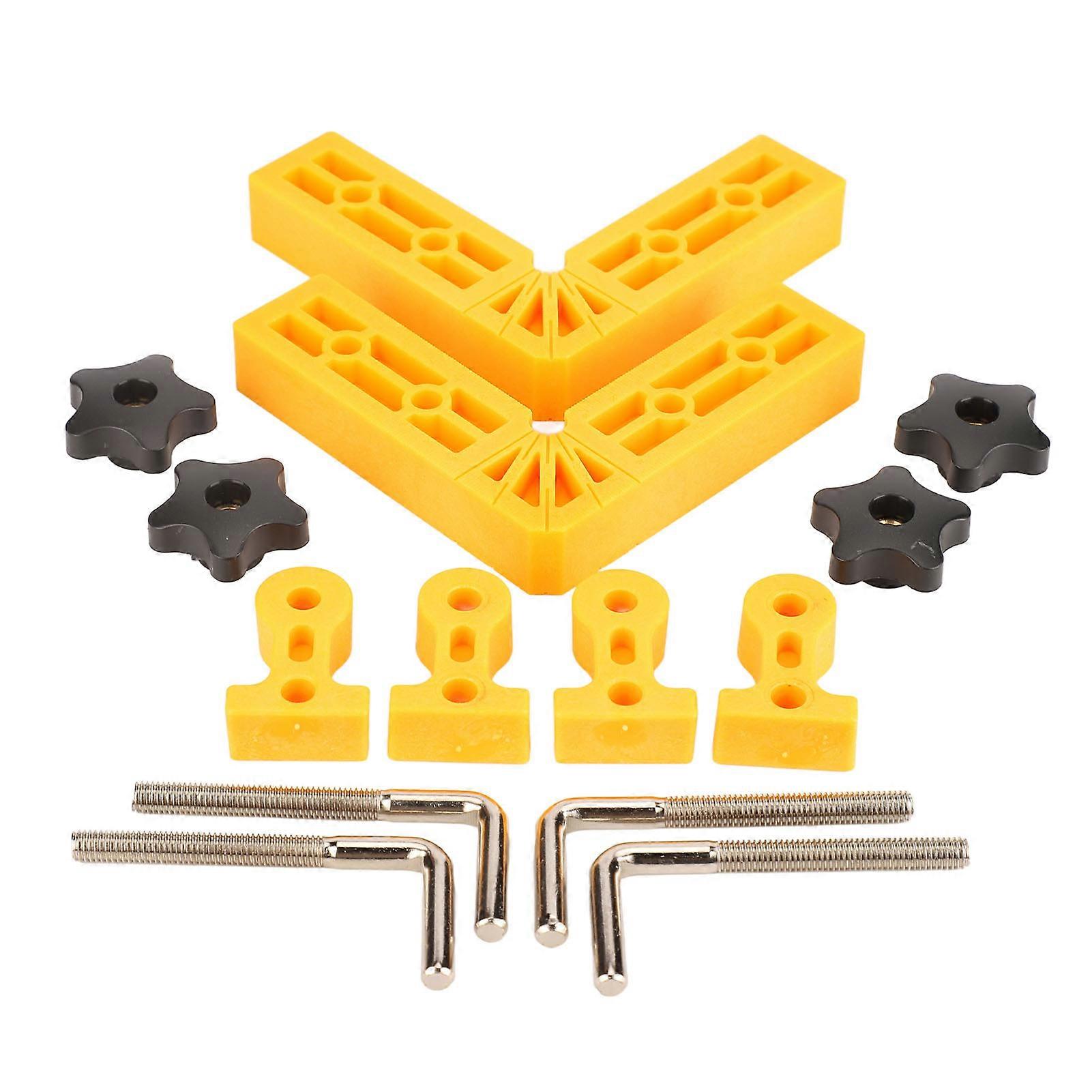 2Pcs 90 Degree Positioning Squares Right Angle Fixing Clamp ABS Woodworking Tool 120mm(4?1/2in) Yellow