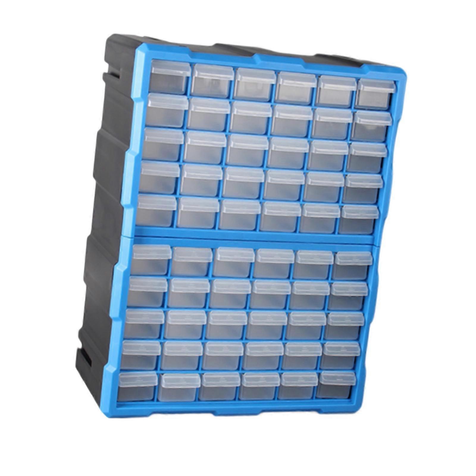 60 Drawers Parts Organizer Garage Storage Sorting Box Wall Mount Tool Chests Blue