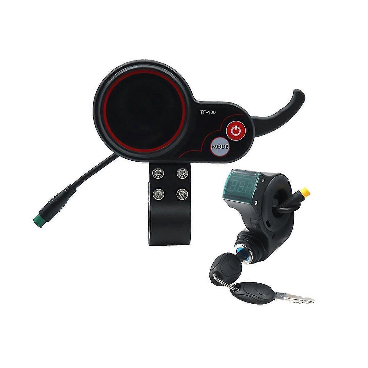 Tf-100 Display Dashboard 5pin+3pin Ignition Lock Key Scooter Skateboard Speedometer For Electric Sc