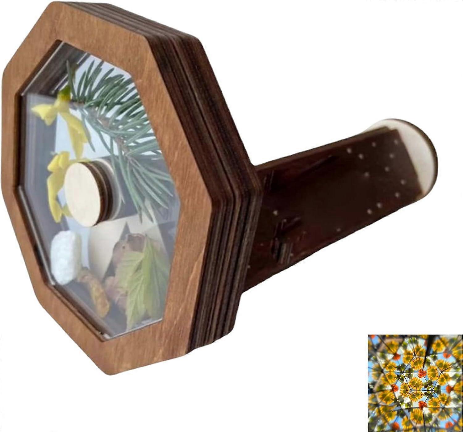 DIY Kaleidoscope Kit,Magic Rotating Kaleidoscope Kit,Children's Educational Toy,Filled with Flowers,for Nature Lovers Gift