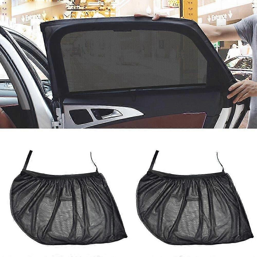1pair Universal Car Sun Shade Anti-mosquito Mesh Blind Rear Window Uv Protector-xinhan