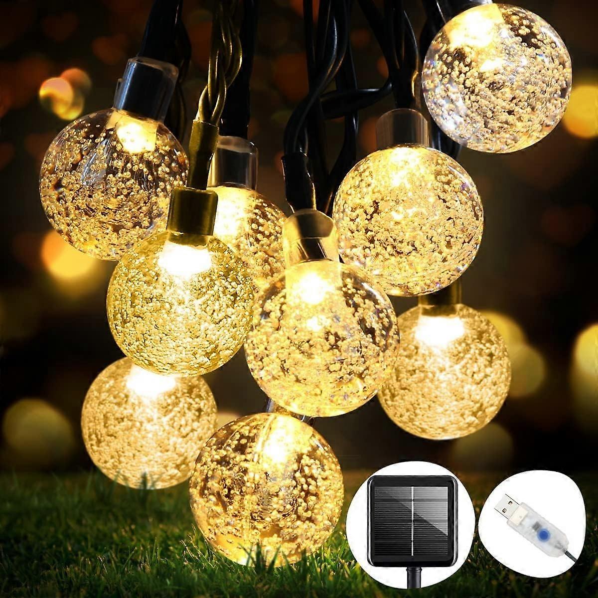 50 LED Solar String Lights, Outdoor and Indoor String Lights, 7M & 8 Modes IP65 Waterproof Fairy Lig