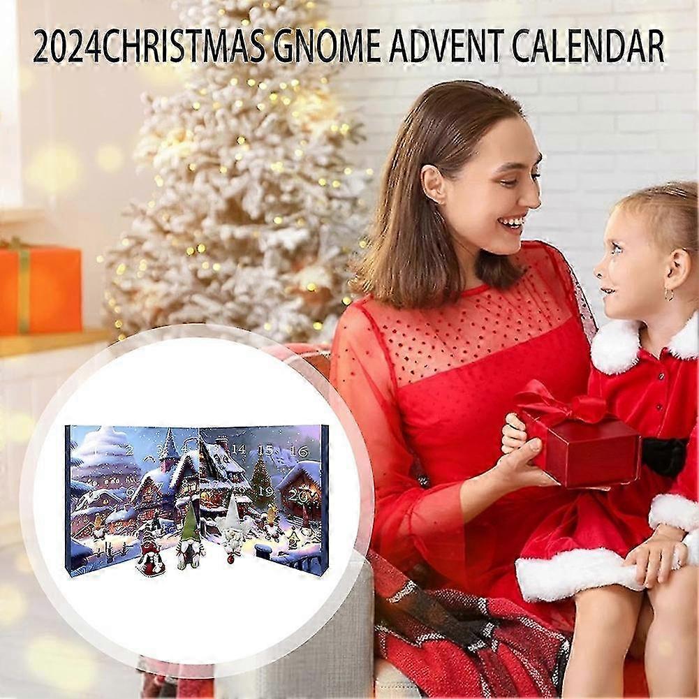 Wldoasz 2024 Christmas Gnome Advent Calendar Stuffed Fall Gnomes Plush Countdown Kids Adults Vacation Doll Toy Puzzle House Collectibles Office Home