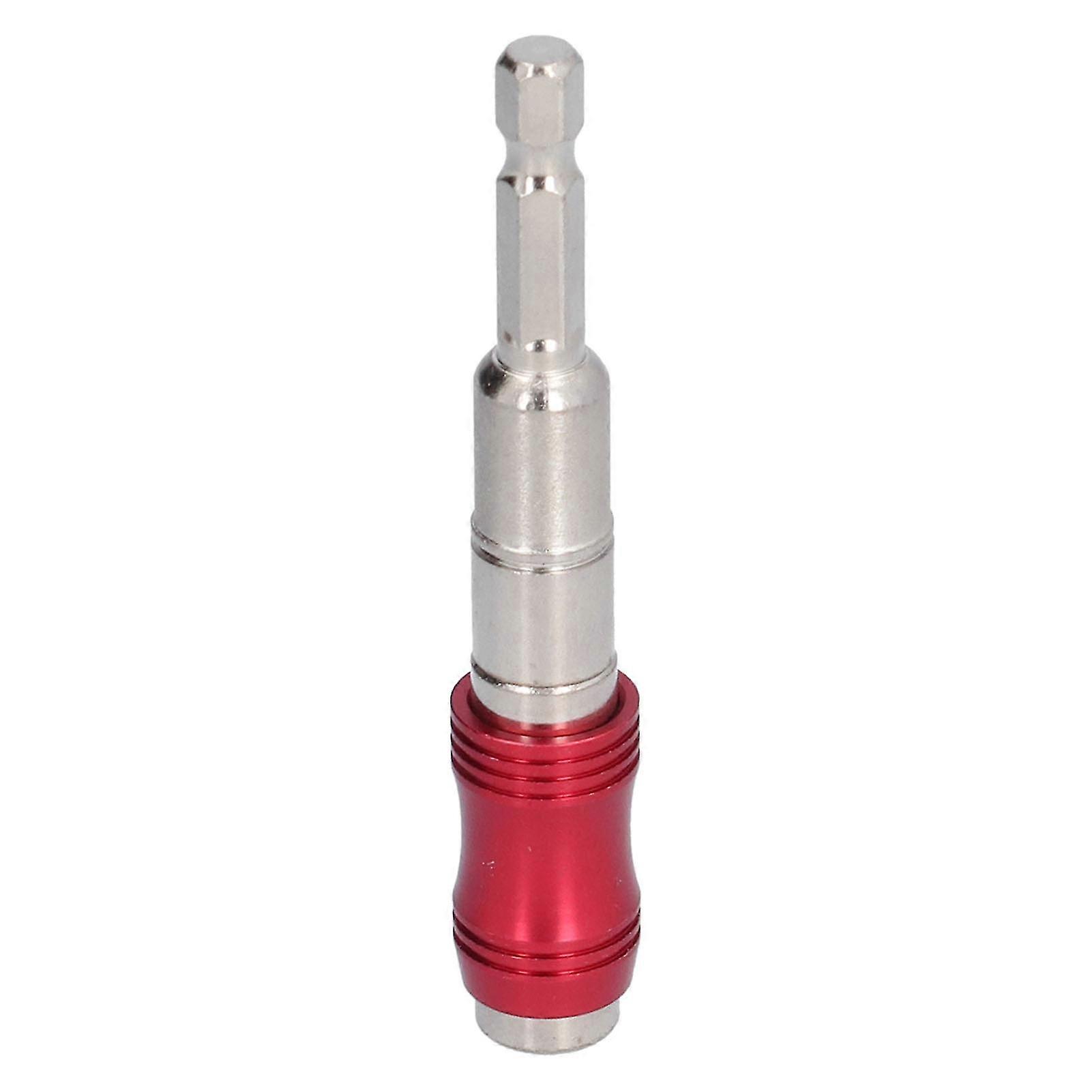 Hex Drill Bit Holder MultiAngle Extension Rod Universal Hand Operated Tools 1/4in(Red Silver )