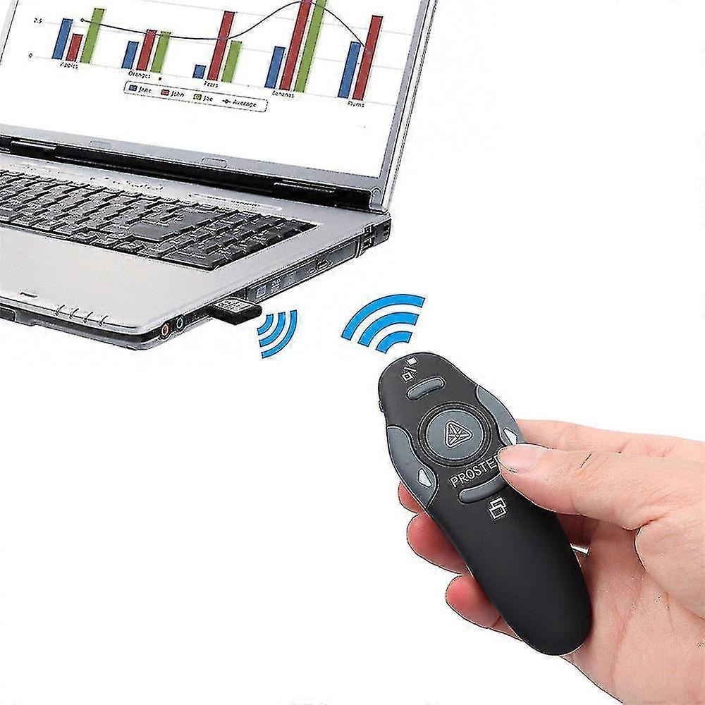2.4ghz Multifunctional Wireless Presenter Powerpoint Presentation Remote Control With Laser Light Pointer
