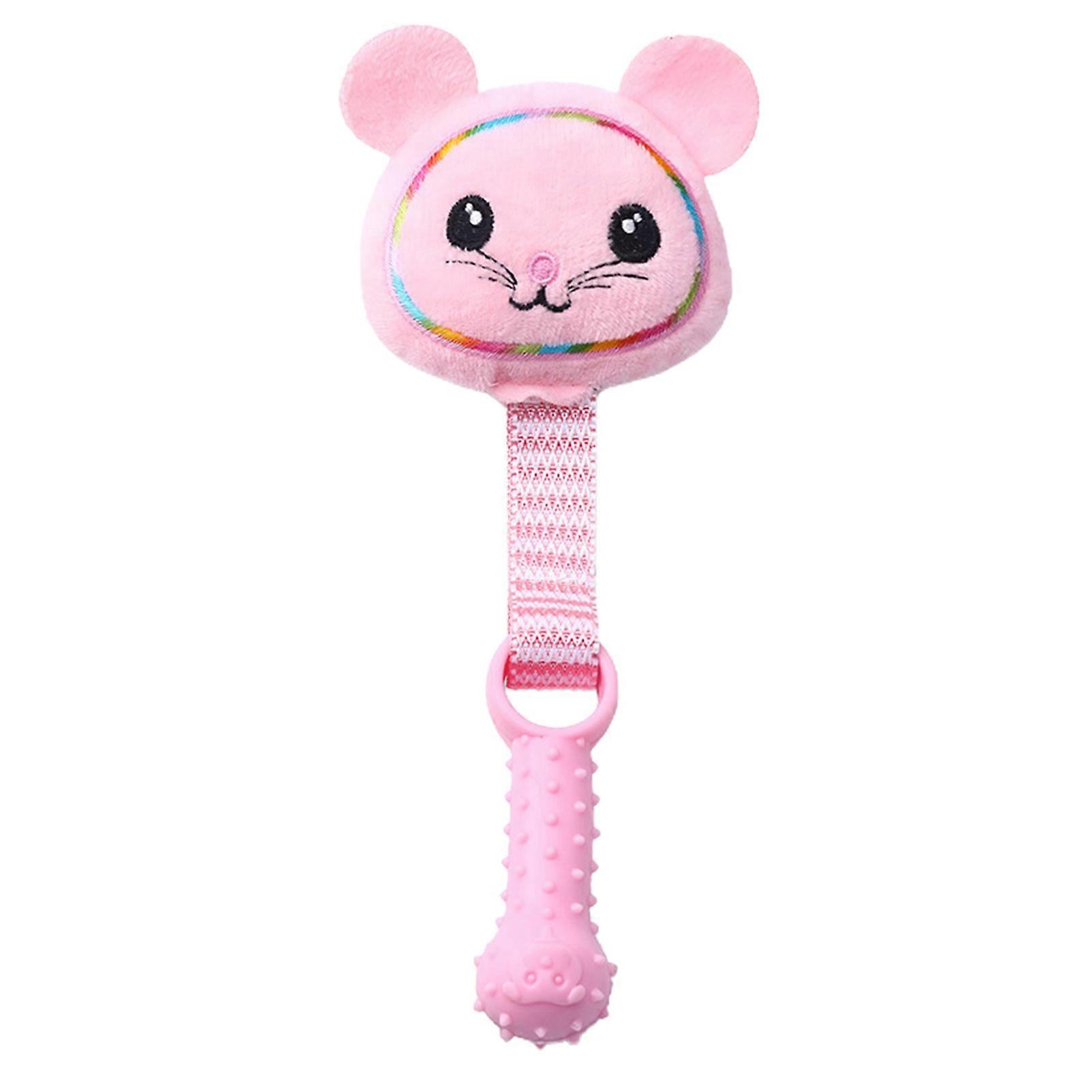 Pet Teething Toy Built-in Sound Creative Comfortable Scratch-resistant Attractive Teeth Cleaning TPR Plush Tiger Dog Chew Toy for Puppies