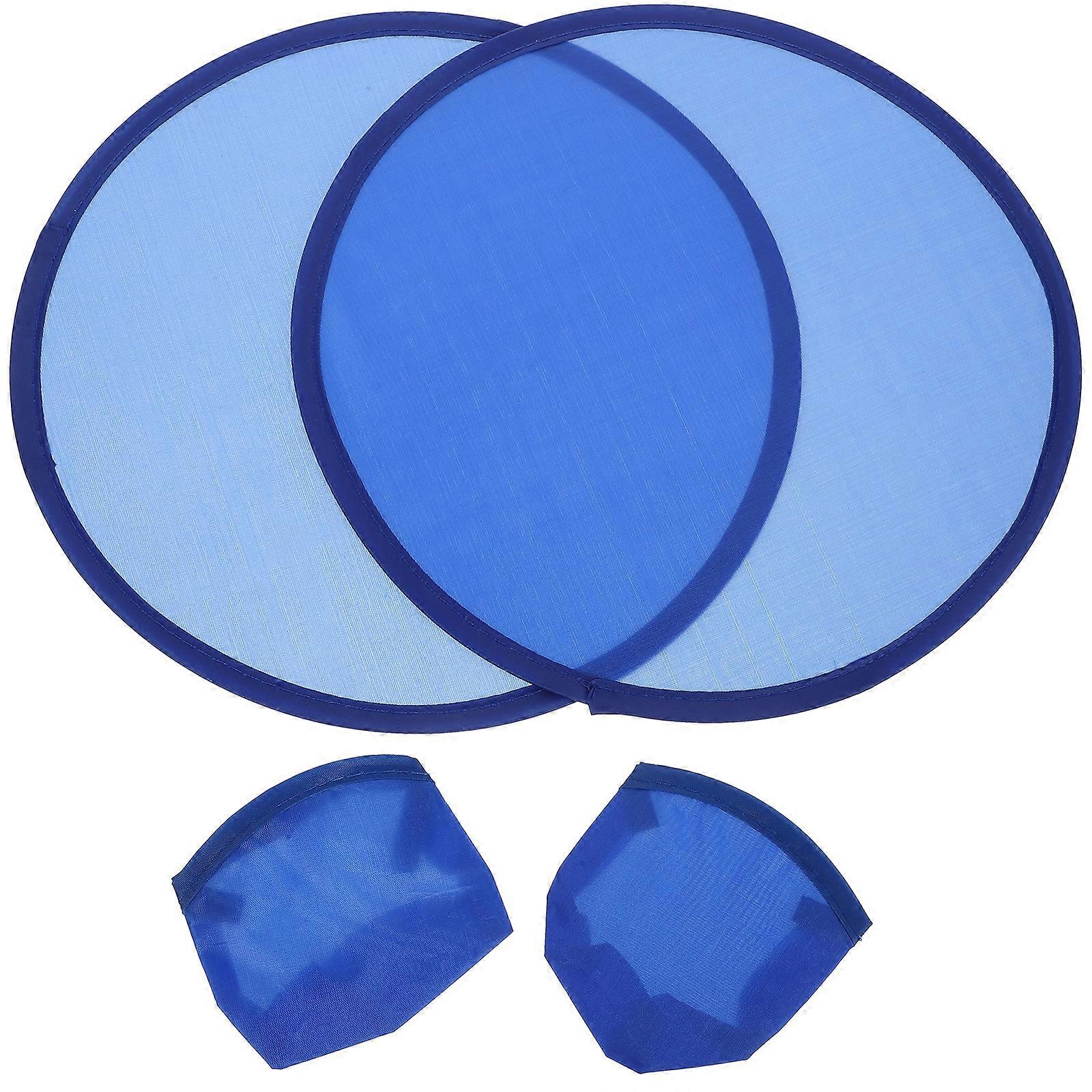 2pcs Foldable Handheld Fans Summer Fans Round Folding Fans Portable Fans