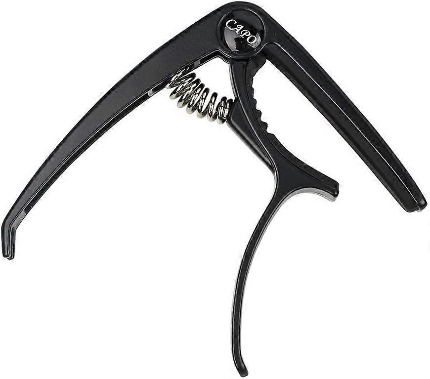 Multifunctional capo for guitar, ukulele, banjo, mandolin, bass. Quality accessory in ultra light aluminum, for 4, 6 and 12 string instruments Black