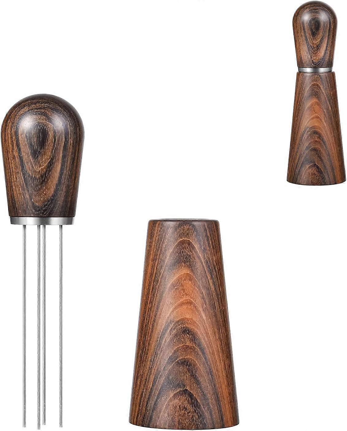 Coffee Blender with Natural Wood Handle and Stand, Professional Barista Manual Dispensing Tool (Sandalwood)