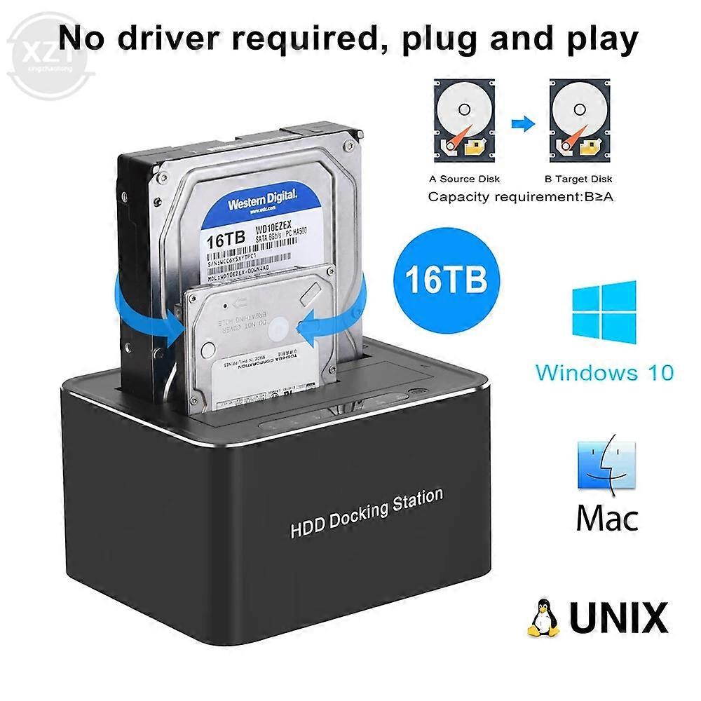 2.5 3.5 inch Computer Hard Disk Box USB3.0 Hard Disk Base HDD Docking Station with Copy Clone Function Dual SATA Hard Disk Box
