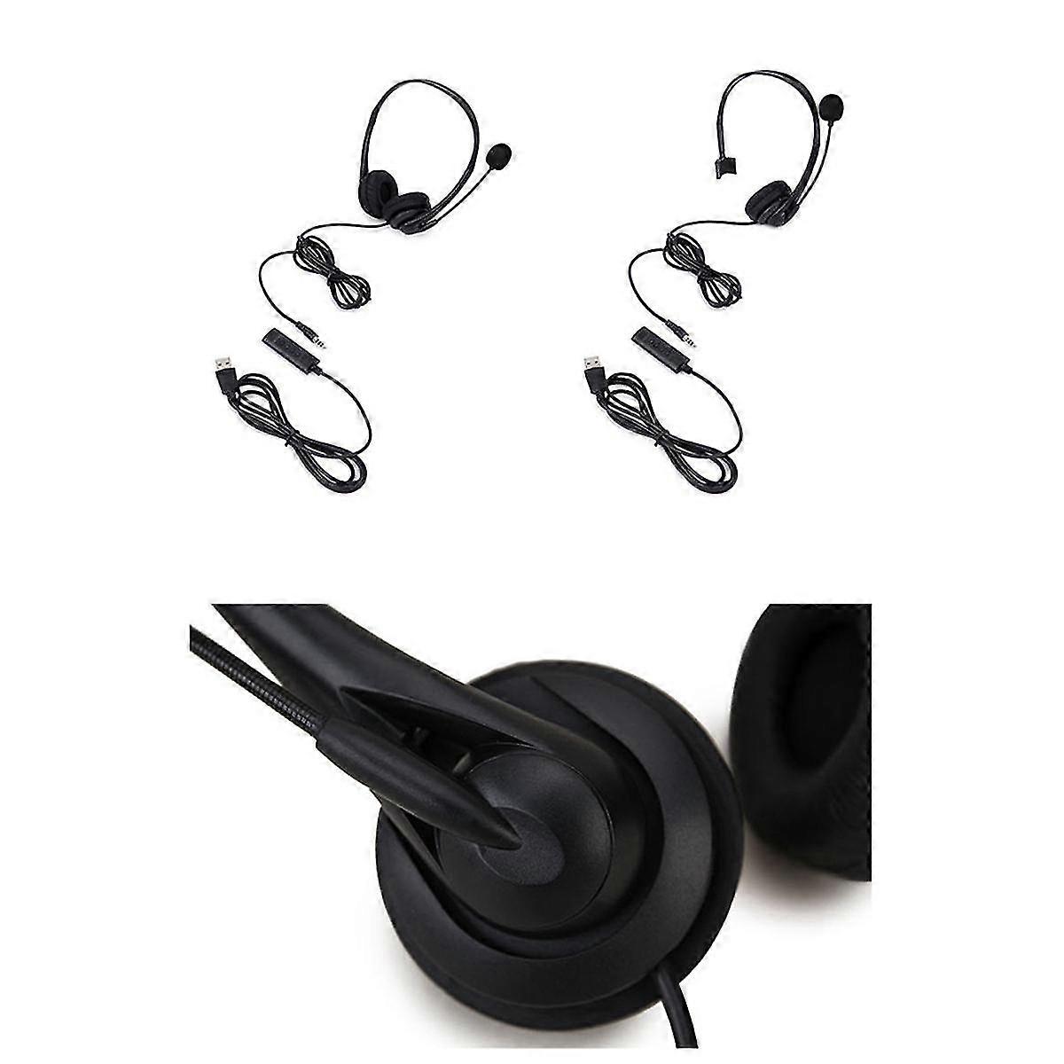 USB Headset with Microphone , with Volume Control, for Online Conference Online Classes, Games Computer Headset